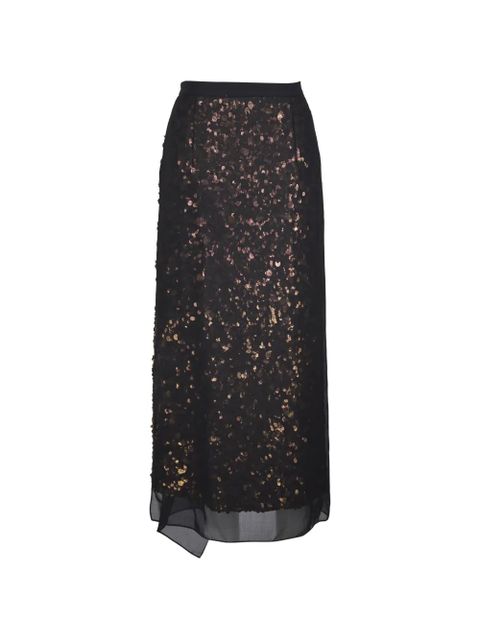 Michael Kors sequin-embellished draped maxi skirt - Black - zdjęcie produktu nr 1