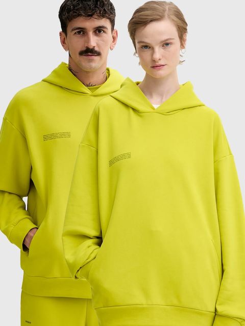 Pangaia bluza bawełniana kolor zielony z kapturem gładka 10000180 - zdjęcie produktu nr 1