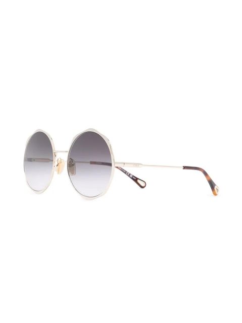 Chloé Eyewear logo-engraved round-frame sunglasses - Gold - zdjęcie produktu nr 2