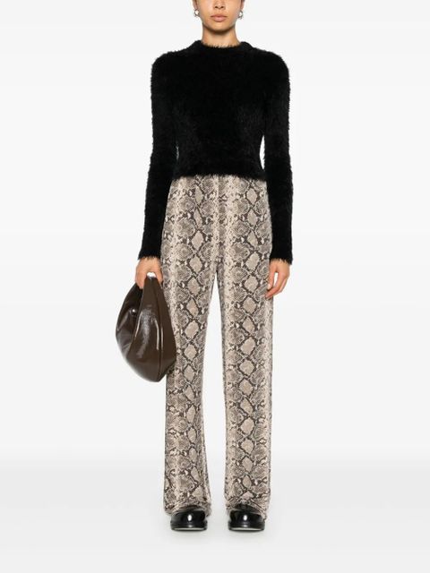 Marine Serre python-print trousers - Neutrals