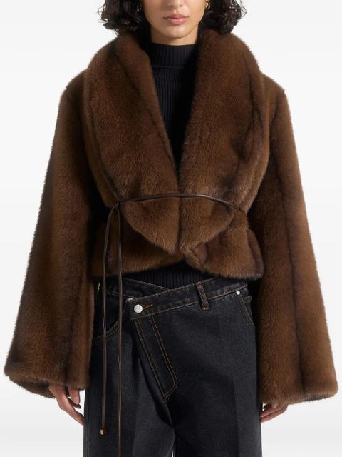 Manière De Voir Nola faux-fur jacket - Brown - zdjęcie produktu nr 1