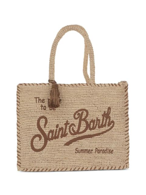 MC2 Saint Barth logo-tassel raffia shoulder bag - Neutrals - zdjęcie produktu nr 1