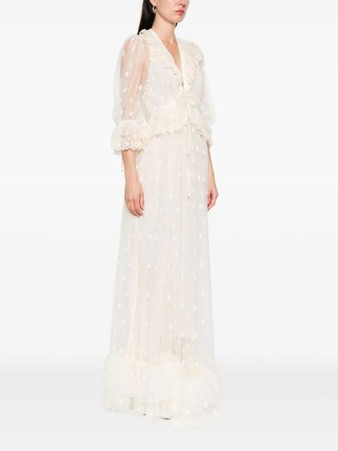 Chloé floral-embroidered maxi dress - White