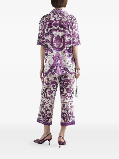 Dolce & Gabbana Majolica-print lace shirt - Purple