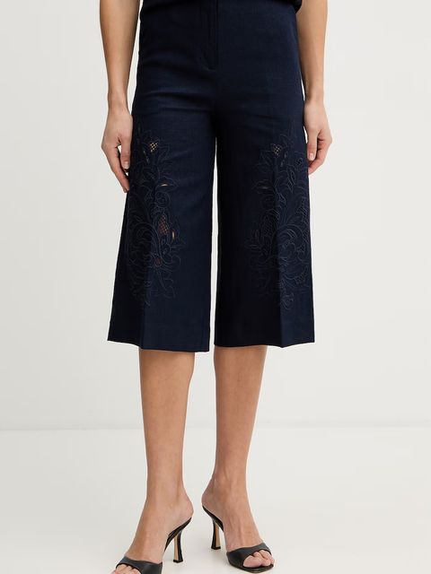 Twinset spodnie z dodatkiem lnu