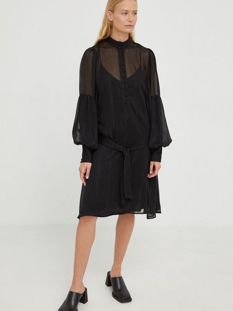 Bruuns Bazaar sukienka kolor czarny mini prosta