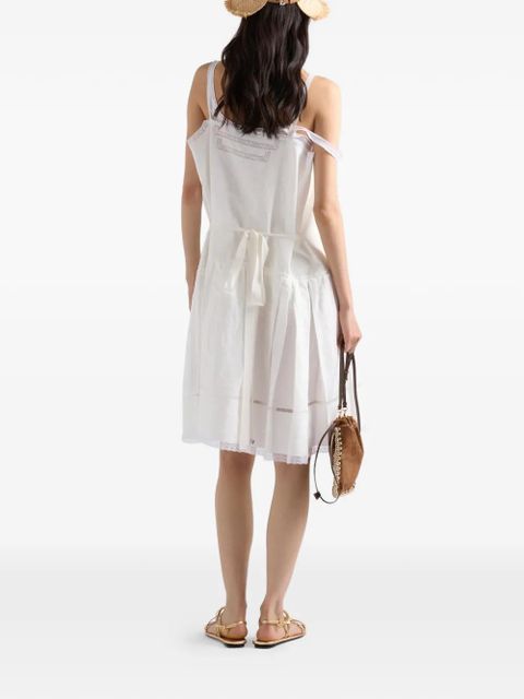 Prada embroidered linen dress - White