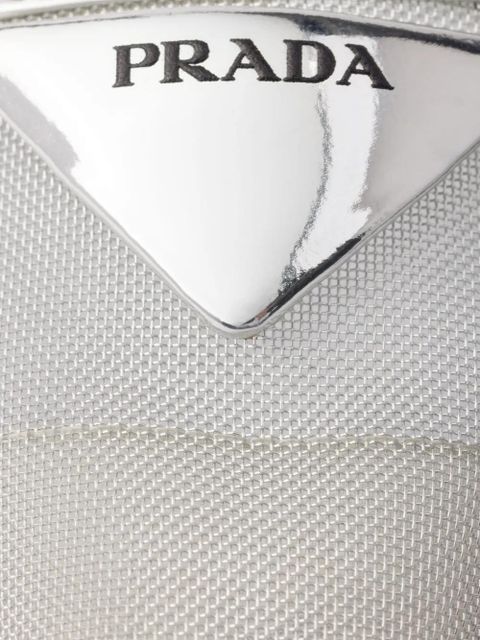 Prada 75mm triangle-logo slingback pumps - White