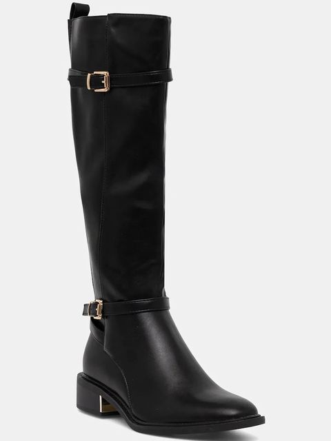 Answear.LAB kozaki kolor czarny na płaskim obcasie - zdjęcie produktu nr 1