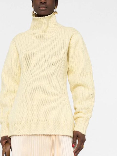 Jil Sander open back high-neck jumper - Yellow