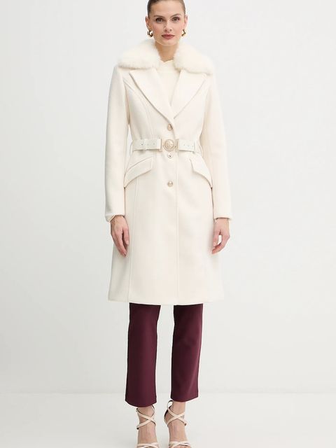 Guess płaszcz z domieszką wełny NEW PATRICE kolor beżowy W5BL25 W2672 - zdjęcie produktu nr 2