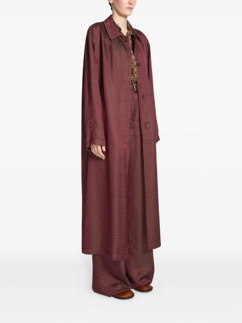 DRIES VAN NOTEN jacquard-dot coat - Red