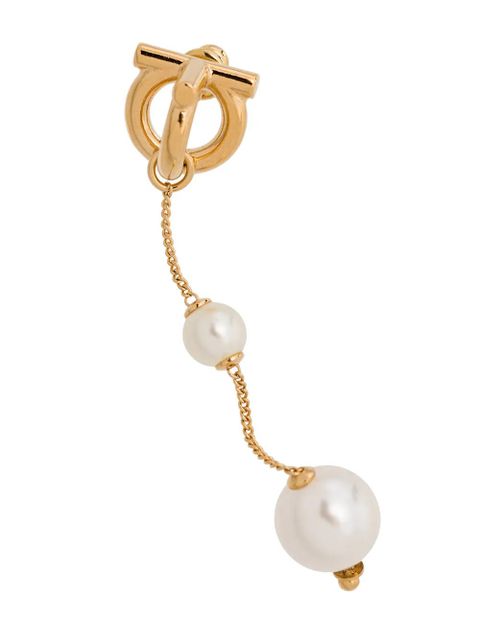 Ferragamo Gancini pearl-embellished drop earrings - Gold