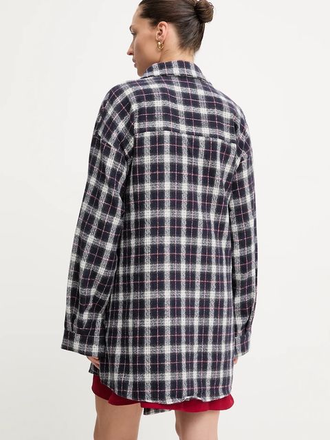 Answear.LAB koszula damska kolor granatowy relaxed z kołnierzykiem klasycznym