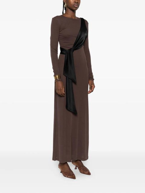 Nanushka draped tie-belt dress - Brown