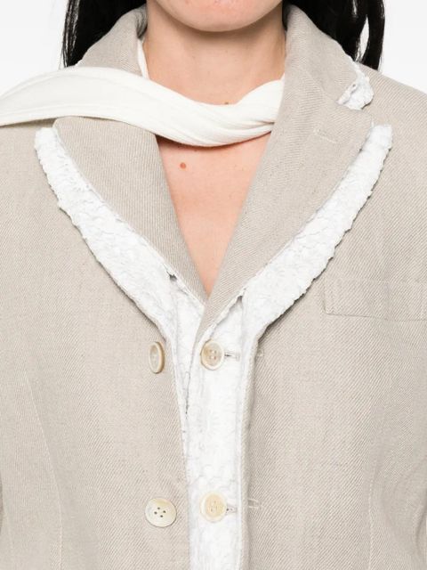 Comme Des Garçons fringed blazer - Neutrals