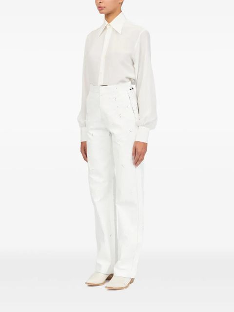 MM6 Maison Margiela coated trousers - White