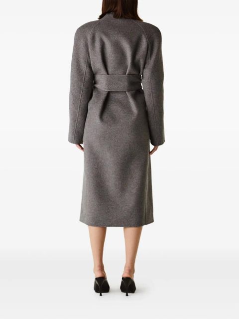 KHAITE belted wool single-breasted coat - Grey