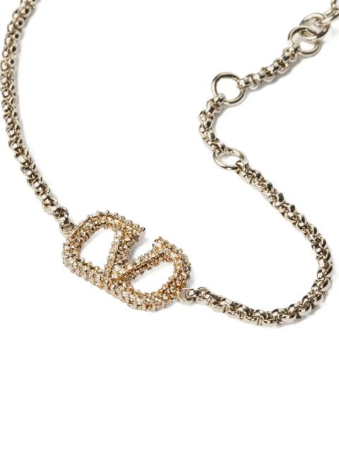 Valentino Garavani VLogo Signature crystal-embellished bracelet - Silver