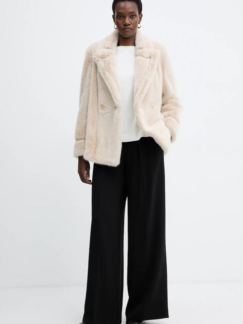 Twinset płaszcz kolor beżowy 252TT2154