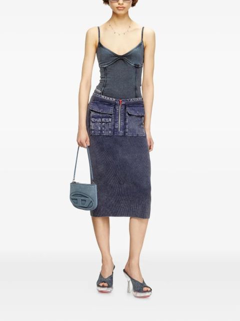 Diesel M-Merin ribbed zip-front skirt - Blue - zdjęcie produktu nr 2