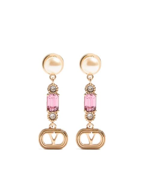 Valentino Garavani Ovalette crystal-embellished earrings - Gold - zdjęcie produktu nr 1