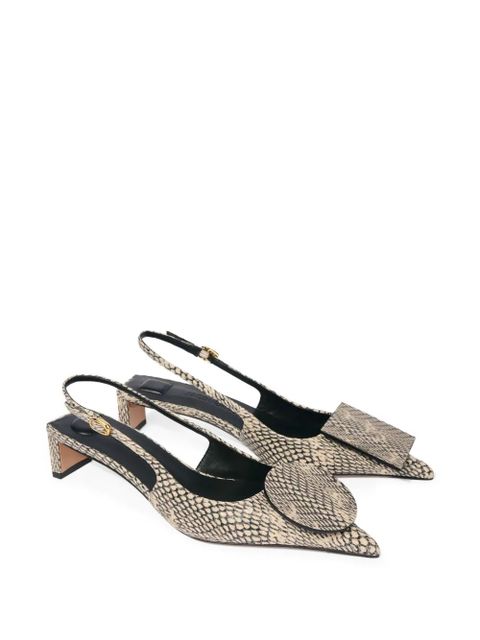 Jacquemus snakeskin-print slingback pumps - Neutrals