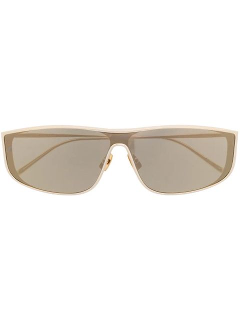 Saint Laurent Eyewear rectangle frame sunglasses - Gold - zdjęcie produktu nr 1