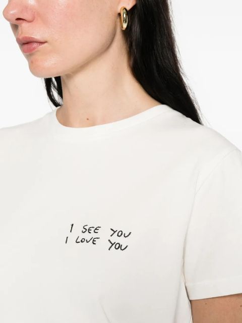 ANINE BING Shelley short-sleeve T-shirt - Neutrals