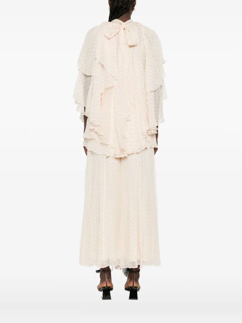 ZIMMERMANN pleated polka-dot blouse - Neutrals