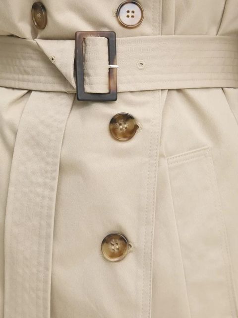 Answear.LAB trencz damski kolor beżowy przejściowy dwurzędowy