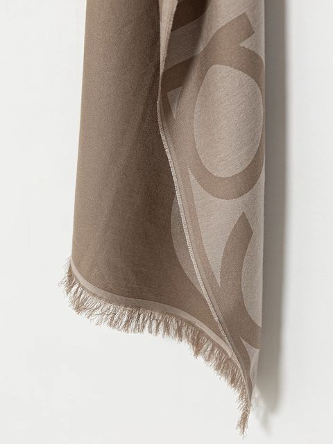 Calvin Klein szalik damski kolor beżowy z nadrukiem LV04F8066G