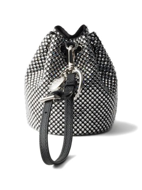 Prada mini Icon satin and crystals keychain charm - Silver - zdjęcie produktu nr 2