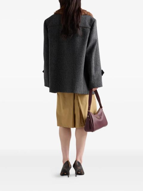 Prada box-pleat kick-pleat midi skirt - Neutrals