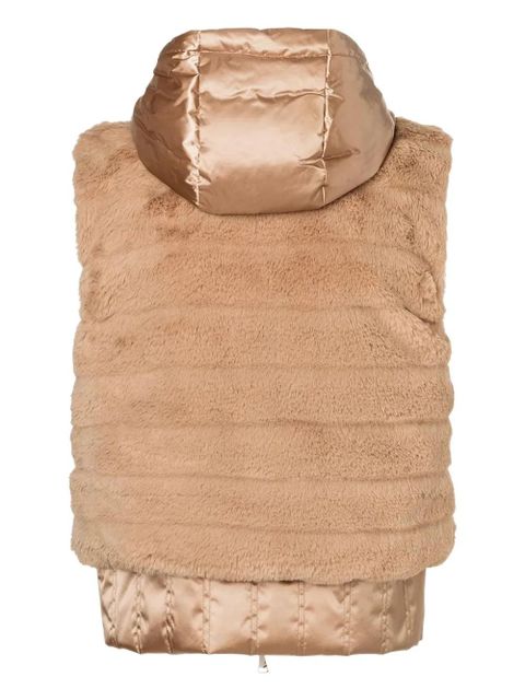 BOGNER Yumi quilted faux-fur hooded gilet - Neutrals