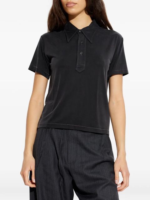Maison Margiela button short-sleeve polo top - Black