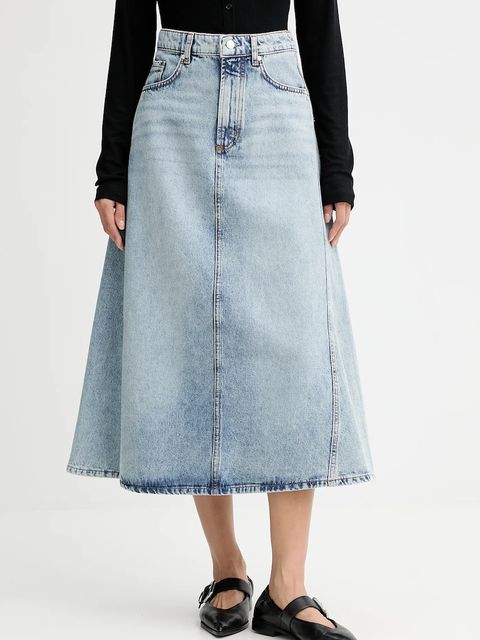 Marc O'Polo spódnica jeansowa kolor niebieski midi rozkloszowana 5000007233 - zdjęcie produktu nr 1