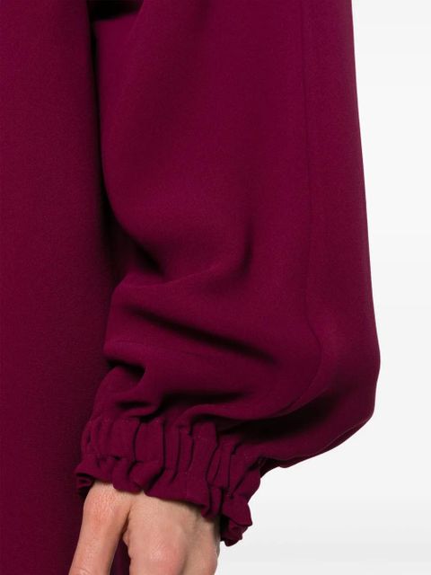 FENDI Cady logo-plaque silk minidress - Red