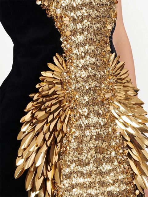 Balmain sequin-embellished mini dress - Black