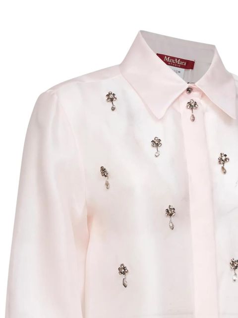 Max Mara crystal-embellished button shirt - Pink