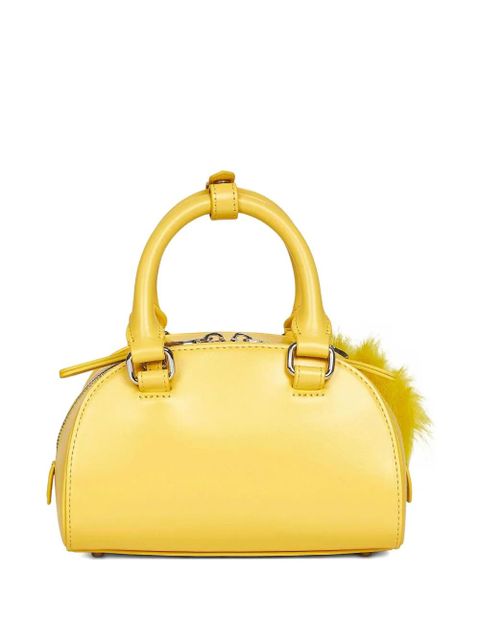 Diesel mini embossed-logo pompom-embellished shoulder bag - Yellow