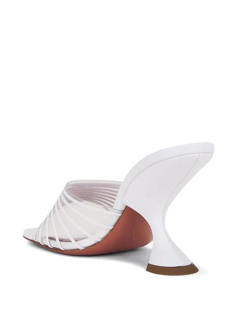 Amina Muaddi sculpted-heel strap mules - White
