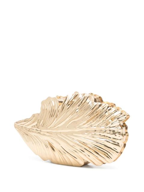 Simkhai rippled leaf-motif clutch bag - Gold