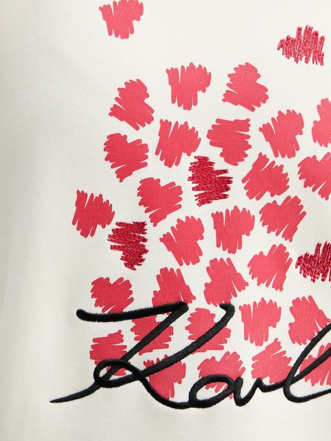 Karl Lagerfeld bluza bawełniana damska kolor beżowy z nadrukiem A3W20006