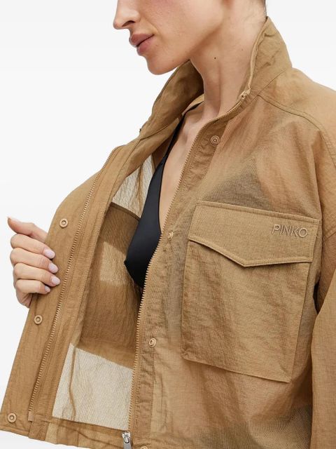 PINKO flap-pocket cropped jacket - Brown