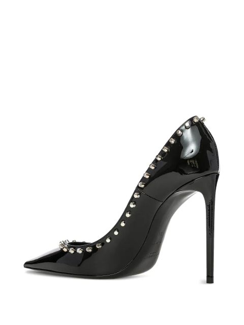 Saint Laurent 105mm Zoe patent leather studded pumps - Black