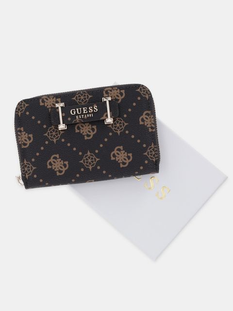 Guess portfel SILIA damski kolor brązowy SWGP98 90140