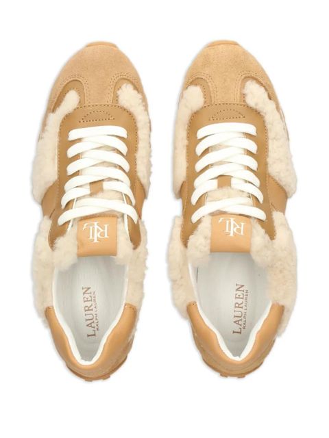 Lauren Ralph Lauren shearling suede sneakers - Brown