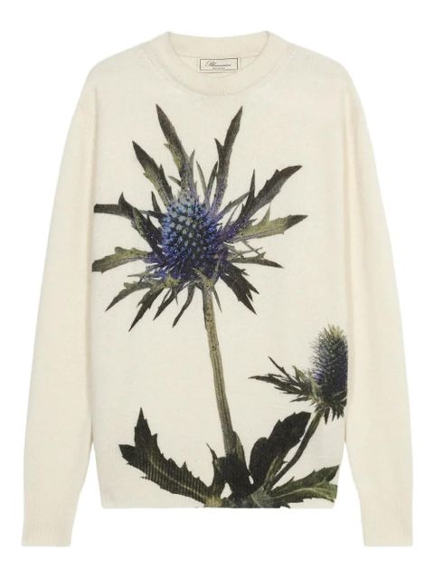 Blumarine floral-motif crew-neck sweater - White - zdjęcie produktu nr 1