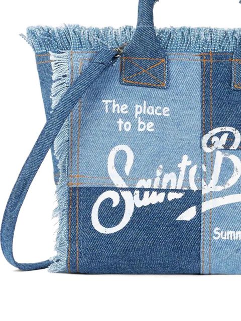 MC2 Saint Barth Vanity patchwork frayed shoulder bag - Blue